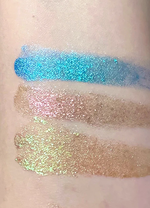 32,33,34:DANESSA MYRICKS BEAUTYColorFix 24-Hour Cream Color Foil(上からMARMAID,ALIEN,JEWELZ)顔のどこにでも使えるカラークリームです わたしはボリューム系マスカラの上からこれ使ってカラーマスカラにすること多い うるうるの儚いおめめになれます もちろんアイシャドウとしても使う 