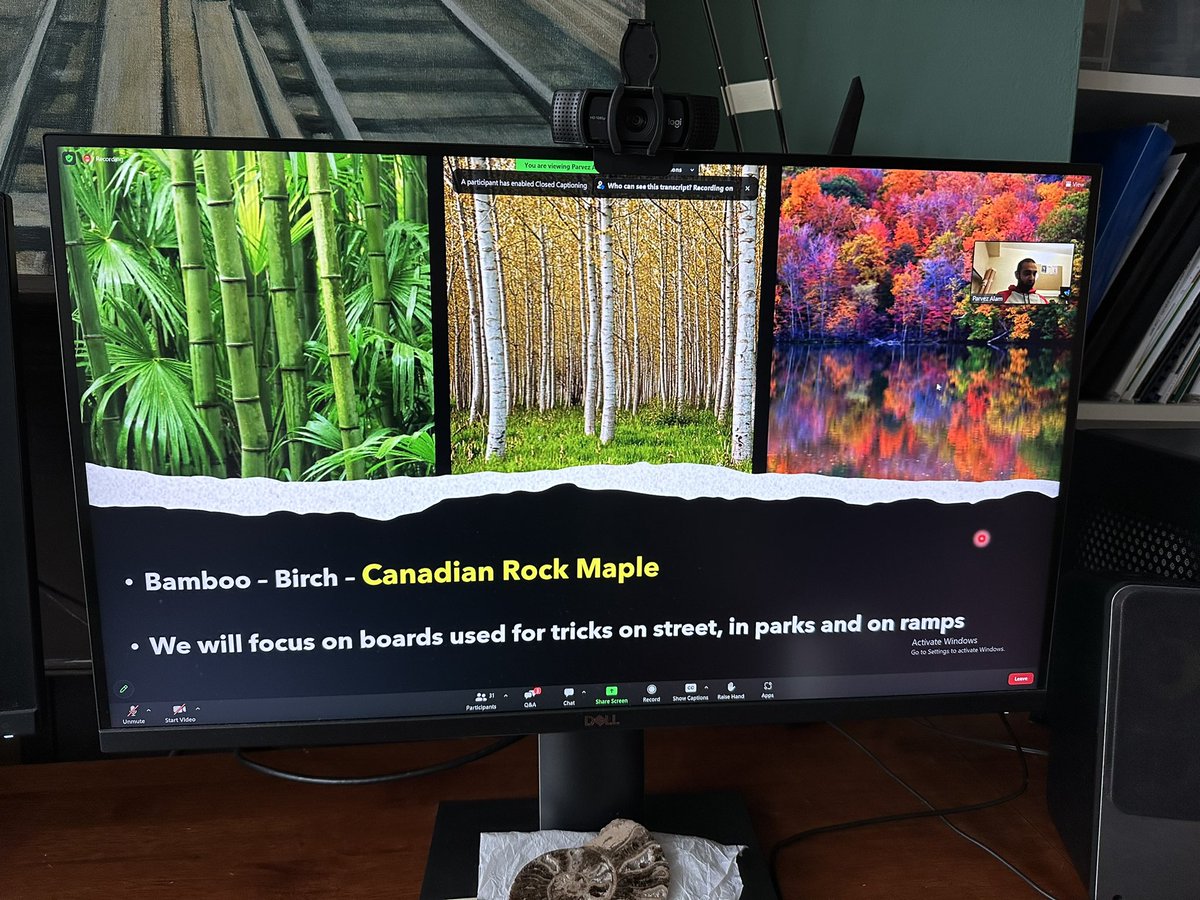 Just finished great <a href="/natmatassoc/">NMA</a> webinar. <a href="/Parvezalam212/">Parvez Alam</a> gave us great insight into materials for skateboards and ‘pop’from them. <a href="/DarshilUShah/">Darshil Shah</a> was incomparable on cricket bats and Ricardo introduced us to a flat helmet made from cork waste.