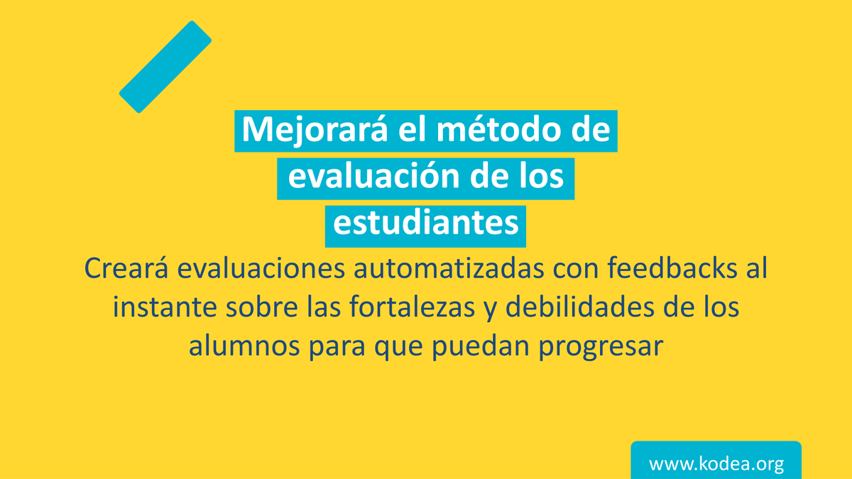 KodeaOrg's tweet photo. Las nuevas tecnologías ya son una realidad y su impacto también se verá en la #educación.

Un ejemplo concreto es el controversial #chatGTP. En el #aula, podría tener la capacidad de mejorar los sistemas de aprendizaje y ofrecer detallados feedbacks al instante. https://t.co/QDYh1Bnw4g