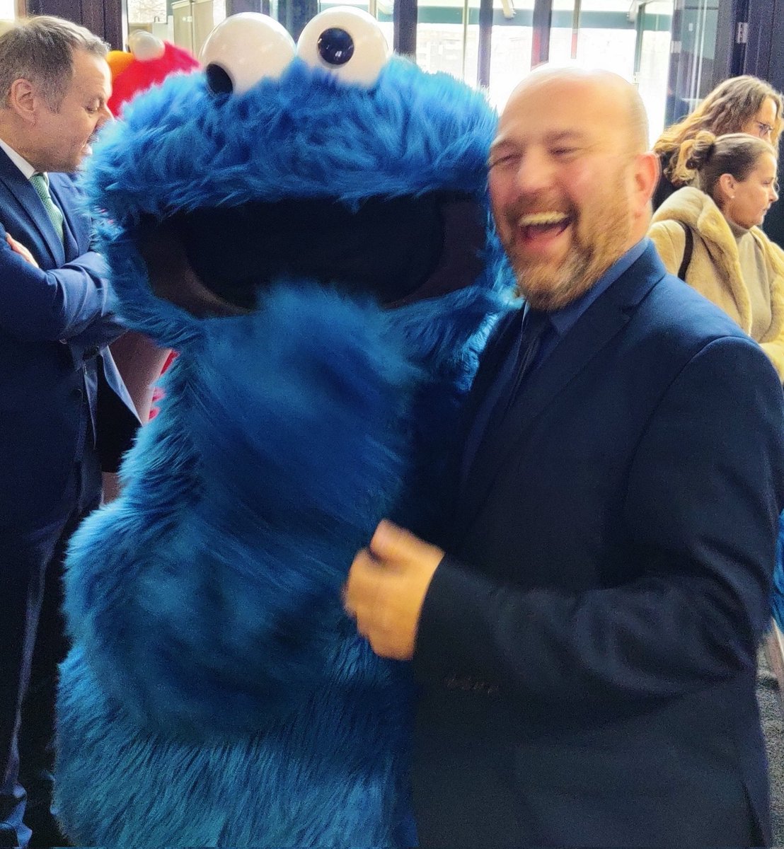 50 Jahre Sesamstraße. Heute bei der Ausstellungseröffnung "Mehr als eine   TV-Show" im Auswanderermuseum BallinStadt.