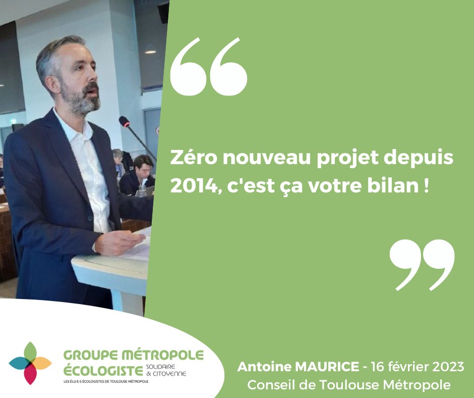 Intervention d'<a href="/AntoineMAURICE/">Antoine Maurice</a> qui déplore que le Projet agricole &amp; alimentaire métropolitain se limite à fixer de grandes ambitions sans se donner le moyen de soutenir de nouveaux projets.. Alors même que des collectifs portent des projets agricoles aux Pradettes et à Malepère🥬