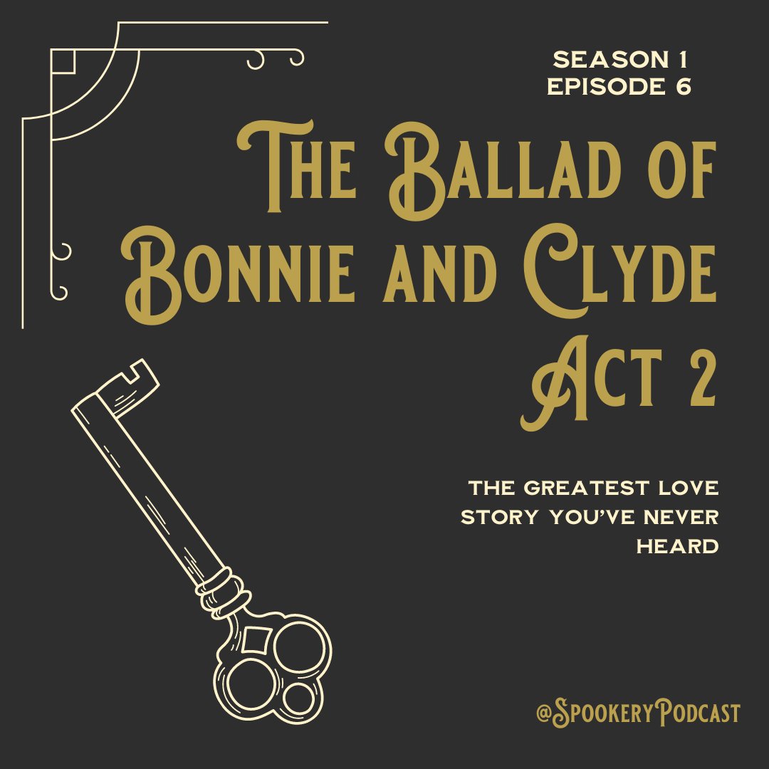 SpookeryPodcast's tweet photo. Part 2 of our Bonnie and Clyde adventure is out now! If you thought part 1 was wild, you better hold on to your boots!! 
#podcast #truecrime #comedy #truecrimepodcast #Spookery #BonnieandClyde https://t.co/VufIZqLQTY https://t.co/W4ZRZxY69u