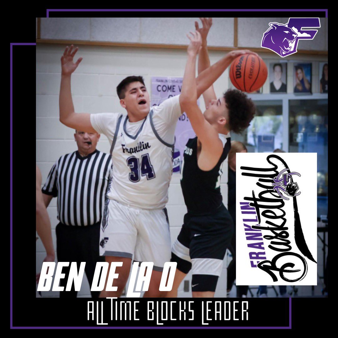 FHSCougarBBall's tweet photo. Huge congratulations to our defensive rock, @BenDeLaO1 for becoming Franklin’s all-time leader in blocks! Way to work, Big Ben 💪🏽 https://t.co/MhRAYnSGKf