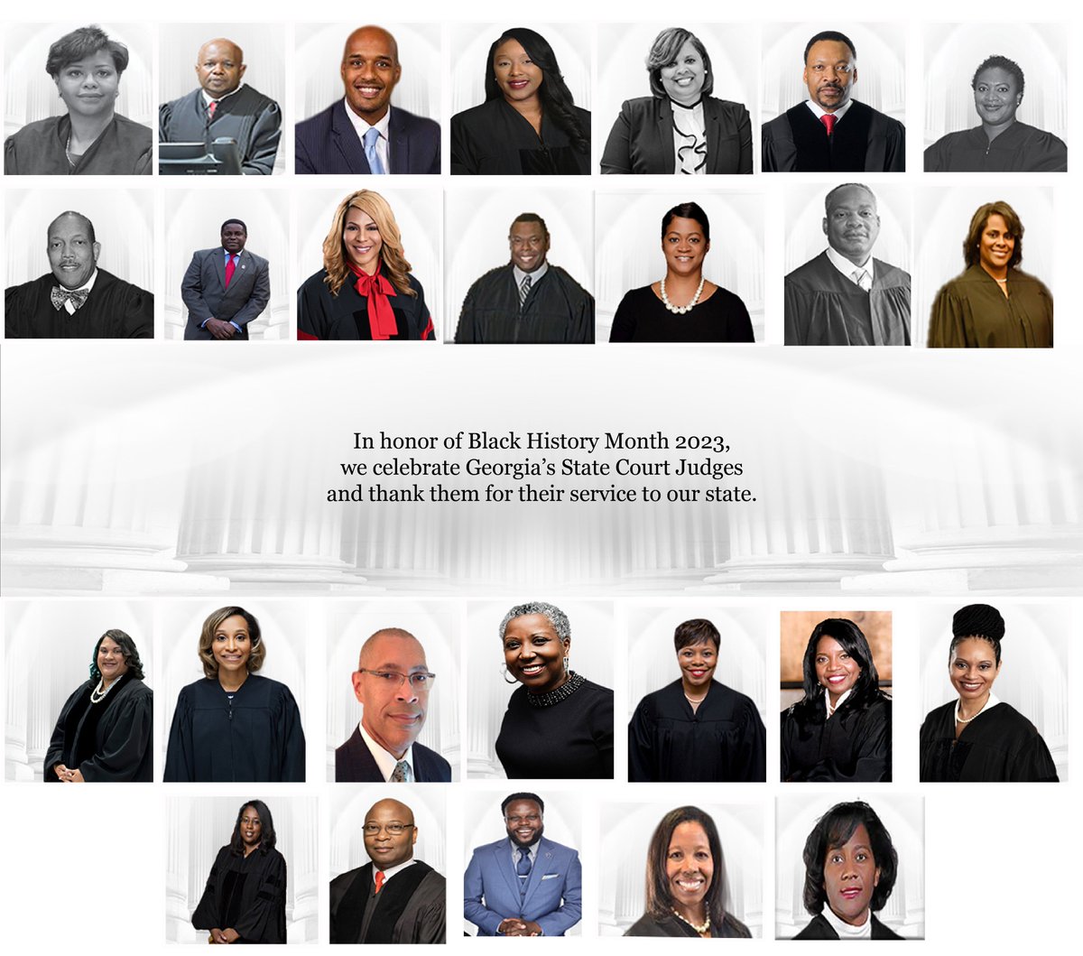 GACourts's tweet photo. In honor of Black History Month 2023, we celebrate Georgia’s State Court Judges and thank them for their service to our state! https://t.co/tIMqagDNUv