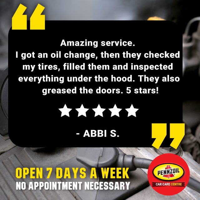 'Amazing service. I got an oil change, then they checked my tires, filled them and inspected everything under the hood. They also greased the doors. 5 stars!' – Abbi S. 
🌟🌟🌟🌟🌟
58 Dundas Street West, Belleville, ON
#bellevilleontario