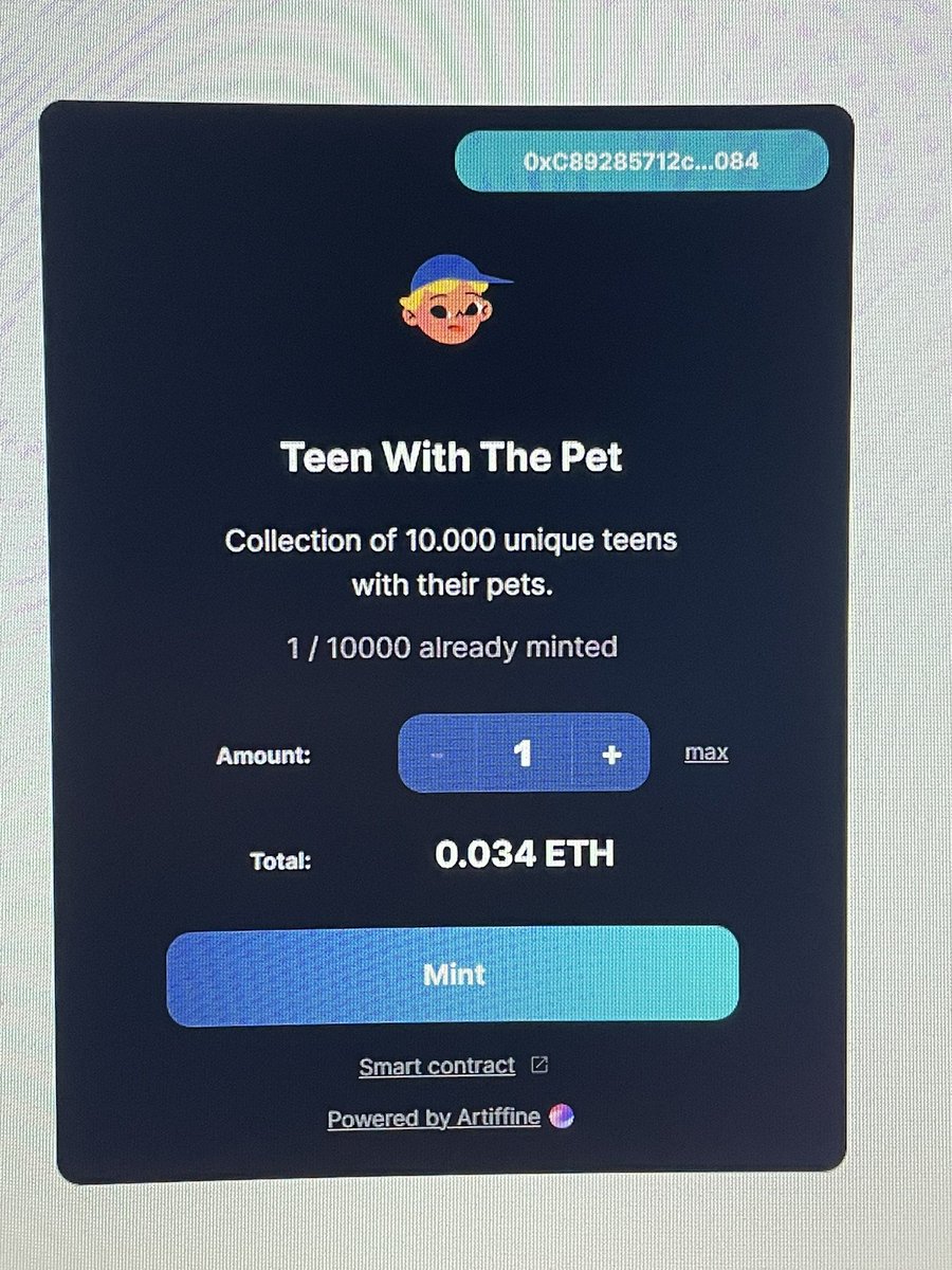 TeenWithThePet's tweet photo. Mint is live🚀🚀🚀 #nft https://t.co/1RW24oEppB