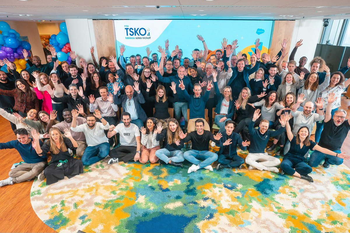 What an amazing day with our EMEA team here in London at the <a href="/salesforce/">Salesforce</a> tower kicking off our new fiscal year!  <a href="/tableau/">Tableau</a> has never been stronger 💪🏼🙏 ❤️ Data Cloud powered by Tableau 🚀📊 #datafam