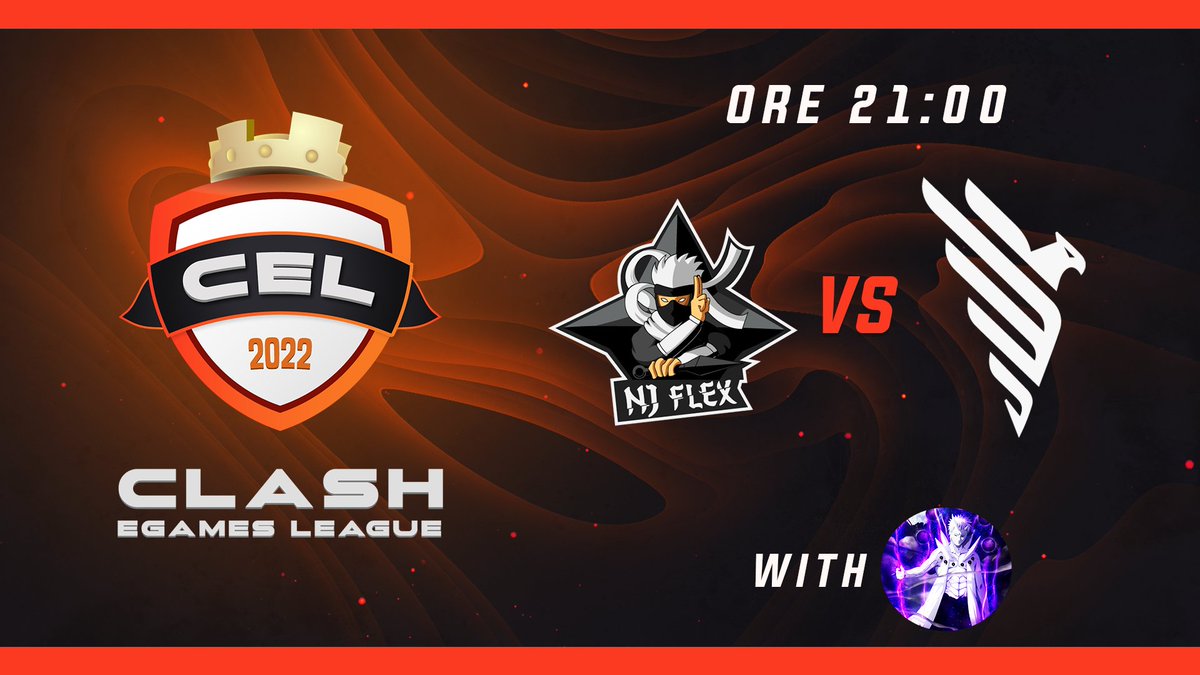 Buongiorno a tutti! 

Questa sera alle ore 21:00 avrò il piacere di commentare il match valido per la 🏆CLASH eGAMES LEAGUE🏆 fra: 

<a href="/phoenix_crazy_/">🔥PHO€NIX Family - Original™️</a>  🆚️ N.J. Flex

Per vederla ecco il link del mio canale twitch: twitch.tv/obito_kh