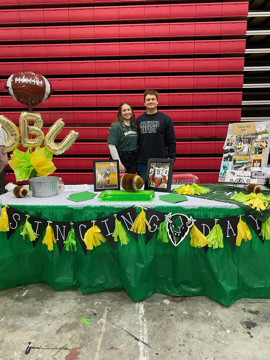 Jenkins6Aden's tweet photo. Had a great signing day and can’t wait too begin the next chapter of my life.🦬 @OBU_Football https://t.co/IbrEdok3UD