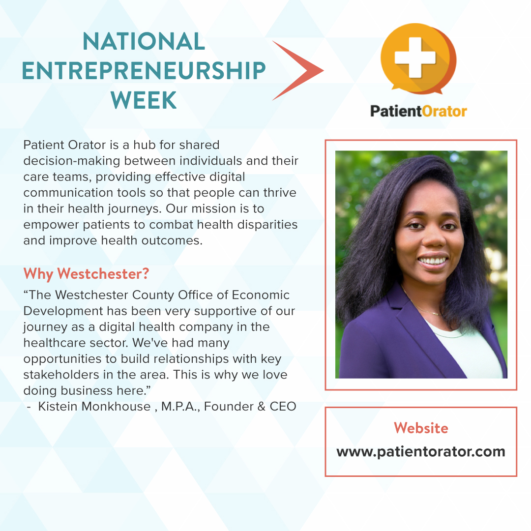 <a href="/PatientOrator/">PatientOrator</a>'s mission is to improve health outcomes by providing culturally competent communication tools to patients &amp; providers at their fingertips regardless of race, ethnicity, gender, nationality, or insurance status. Learn more at patientorator.com. #NatlEshipWeek