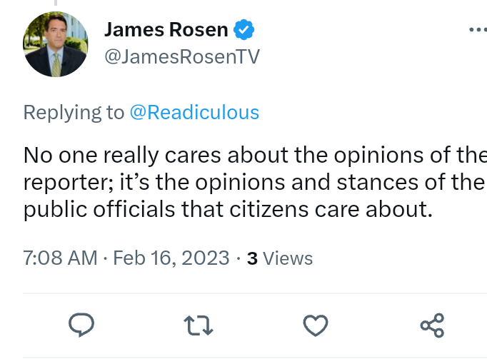 Readiculous's tweet photo. I asked @jamesrosen if he was woke. Now I am No One... https://t.co/cHEGWJilmu