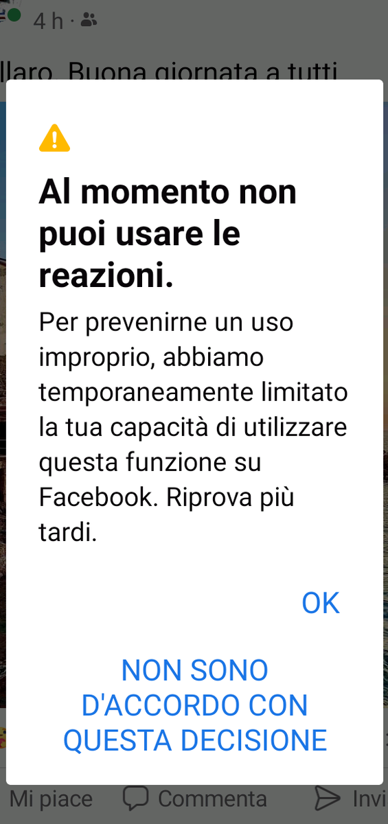 Facebook mi blocca non per avere violato gli standard ( anche se i loro standard sono al quanto bizzarri per non dire ridicoli )ma per prevenzione cioè potrei farlo perciò ti blocco prima 😂😂😂sono squilibrati neanche i nazisti lo avrebbero fatto