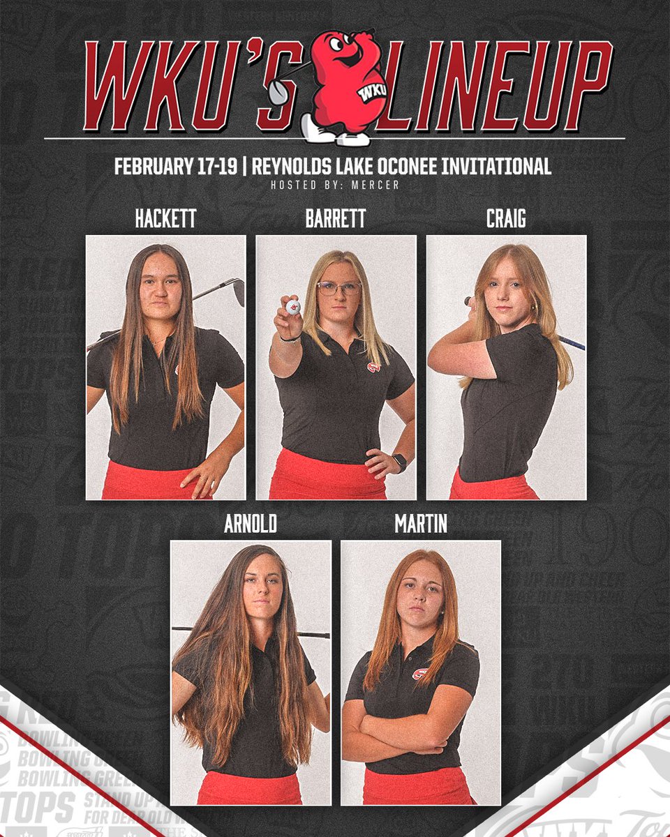 WKUWomensGolf's tweet photo. Three days of golf lie ahead for this crew! 🙌 #GoTops 

📝 | https://t.co/qM1xcLEta4 https://t.co/AHdJ9DeHUw