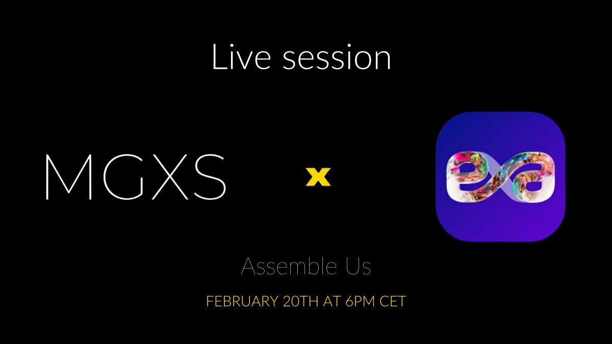 Get ready for the live stream!

<a href="/EXA_Market/">EXA Market</a> &amp; <a href="/mgxs_co/">MGXS</a> are coming live this Monday, February 20th 2023, at 6 pm CET.  One of a kind AMA🔥

Set a reminder➡️ ow.ly/hWfr50MUeky