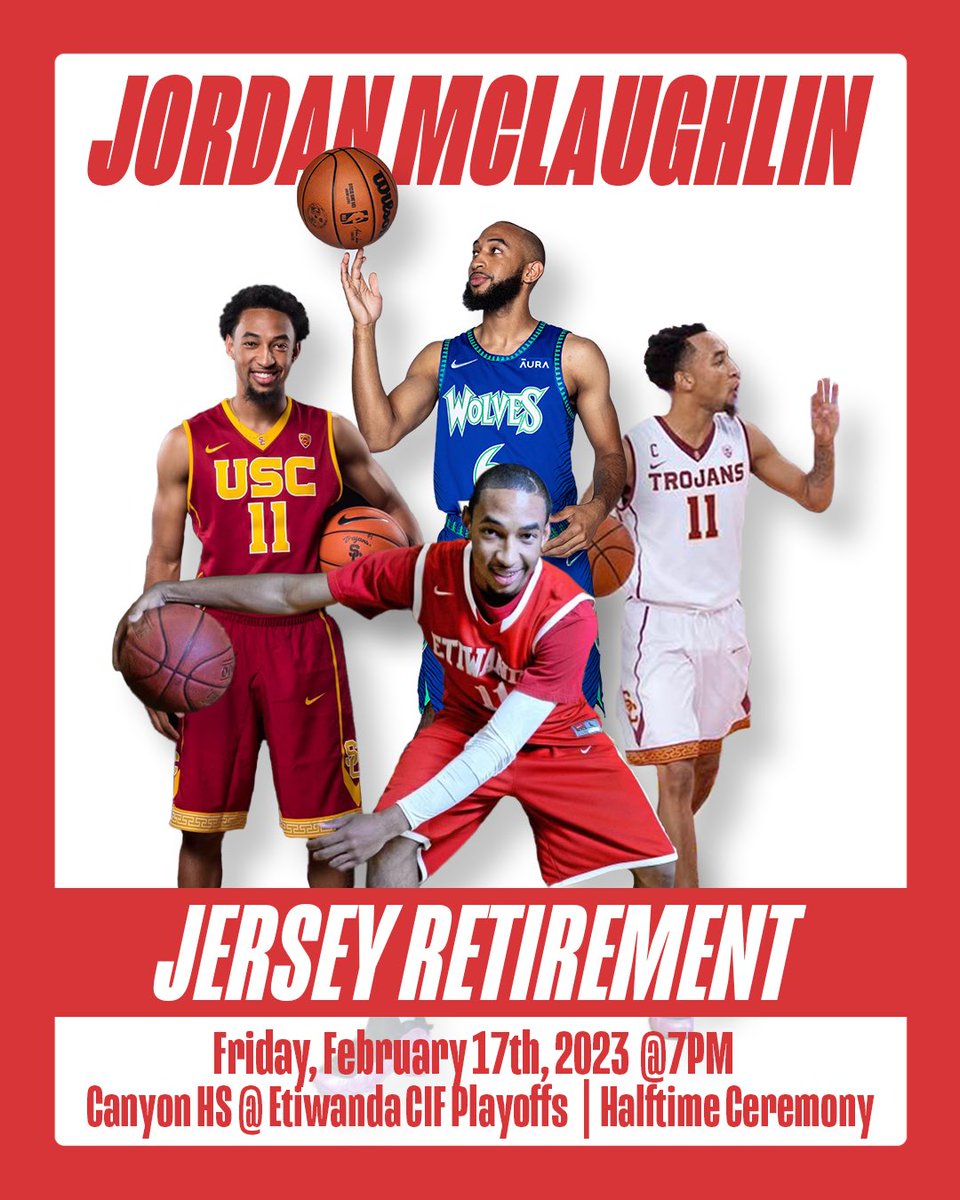 Prodigy Athletic Institute (@prodigyathlinst) on Twitter photo Congratulations <a href="/itsmclaughlin11/">Jordan McLaughlin</a>! Jersey retirement ceremony tomorrow <a href="/EHSAthletics/">Etiwanda Athletics</a> #ProdigyAlumni 👑 Congratulations <a href="/itsmclaughlin11/">Jordan McLaughlin</a>! Jersey retirement ceremony tomorrow <a href="/EHSAthletics/">Etiwanda Athletics</a> #ProdigyAlumni 👑
