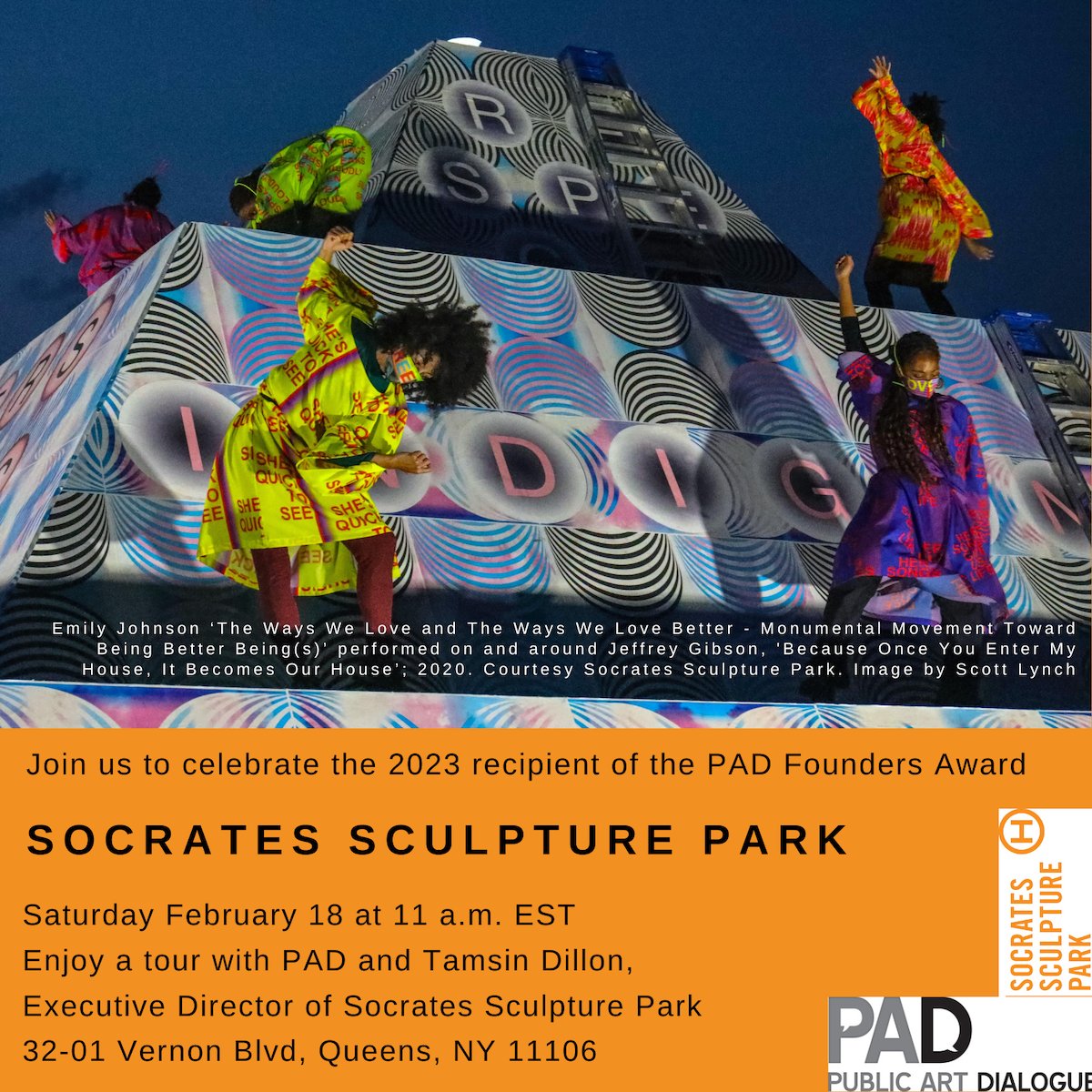 Celebrate with the 2023 PAD Founders Award winner Socrates Sculpture Park on Saturday, February 18 at 11 a.m. EST - mailchi.mp/1a0c6f7f4cd9/c…