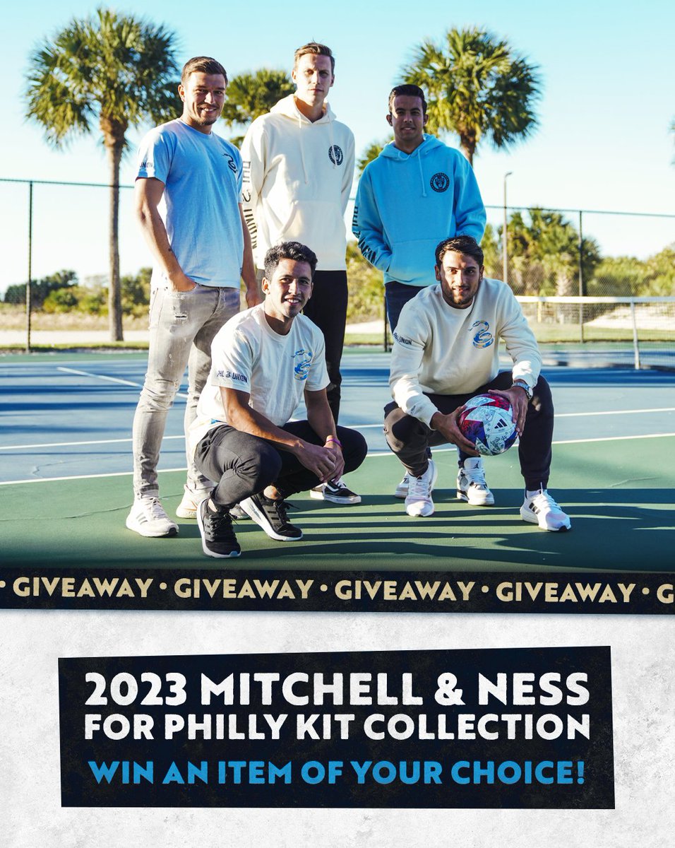 PhilaUnion's tweet photo. Win a piece from the 2023 Mitchell &amp; Ness For Philly Kit Collection!

🔁 this tweet
👣 follow us
💬 tag a friend
✅ entered!

#DOOP x @mitchell_ness x #ForPhilly https://t.co/8c1HQEZc1I