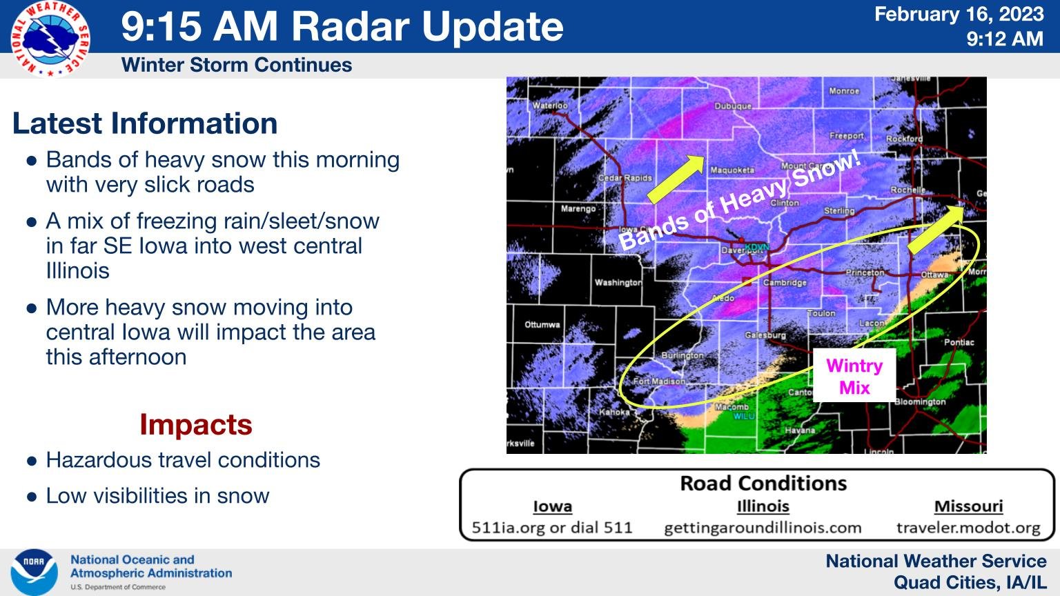 NWS Quad Cities on Twitter "915 AM Radar Update Significant winter