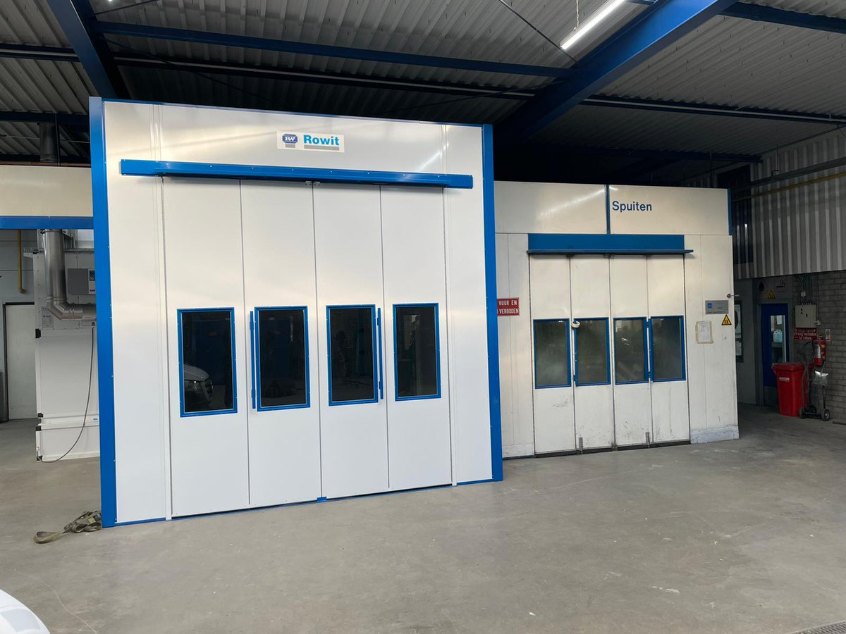 Rowitkampen's tweet photo. wk 7. montage nieuwe #spuitcabine naast de bestaande spuitcabine bij van Wijk in #leerdam      https://t.co/q3WX2MyvPw #kampen https://t.co/7d8CHQDiV2