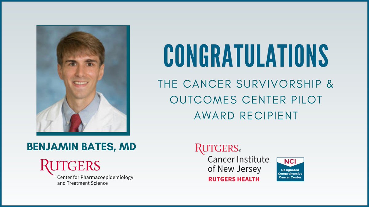 Congratulations to PETS and @rutgersifh core member Dr. Ben Bates on receiving the @RutgersCancer @RUCancer_Surviv Cancer Survivorship & Outcomes Center Pilot Award for research on novel cancer therapies!

#IFHResearch #CancerResearch @RutgersResearch