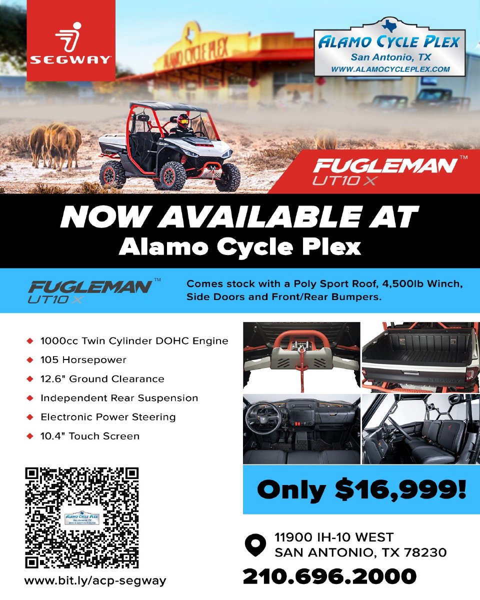 Check it out: We now have the Fugleman UT10X available for only $16,999! Scan the code on this post to learn more, or call (210) 696-2000.
