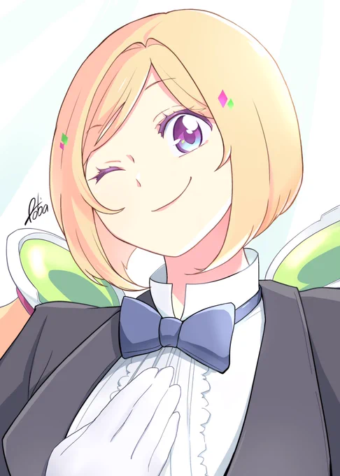 解禁!という事でおこたさん主催のアキちゃんアンソロジーにて描かせて頂いたイラストです☆いつかタキシードアキちゃん描きたいなと思っていたのでこの機会にと描きました一枚ですね #アキロゼ生誕祭2023 #アロ絵 