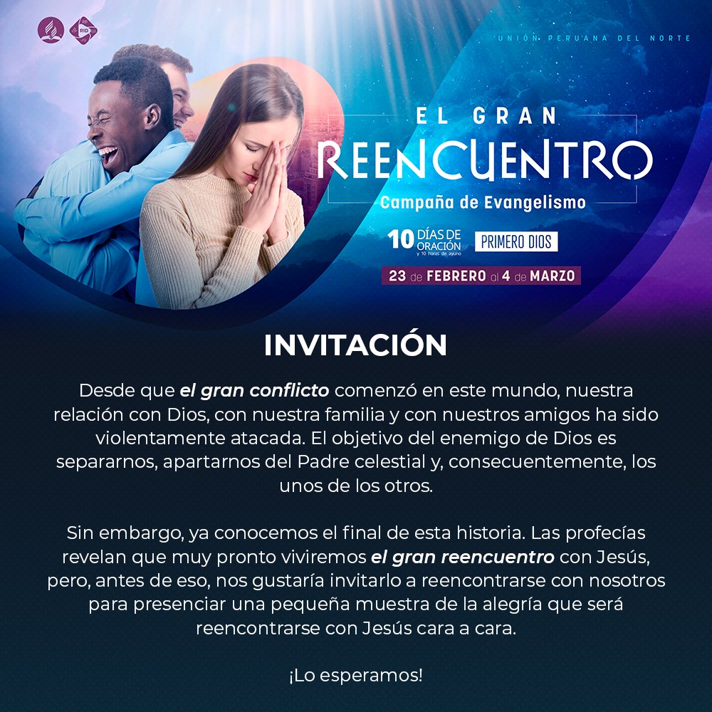 hugocapcha7's tweet photo. Nos vamos preparando para vivir una experiencia alentadora para la Iglesia toda en el marco de la semana Reecuentro.
@AdventistasMPN 
@PrMontalvan 
@PrVictorVasquez 
@DanielGuimac https://t.co/4zRCZIyz55