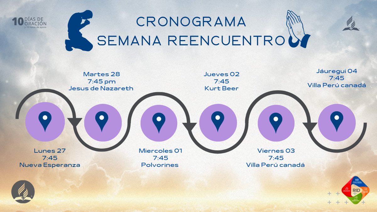 hugocapcha7's tweet photo. Nos vamos preparando para vivir una experiencia alentadora para la Iglesia toda en el marco de la semana Reecuentro.
@AdventistasMPN 
@PrMontalvan 
@PrVictorVasquez 
@DanielGuimac https://t.co/4zRCZIyz55