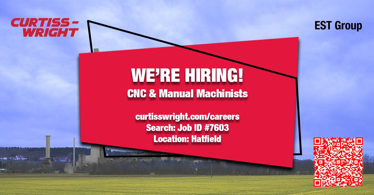 Are you an experienced CNC or Manual machinist? Join our team in Hatfield, PA! To learn more or to apply, visit: curtisswright.com/careers, search "Machinist + Hatfield, PA USA"   #CurtissWright #CWCareers #Hiring #MachinistJobs