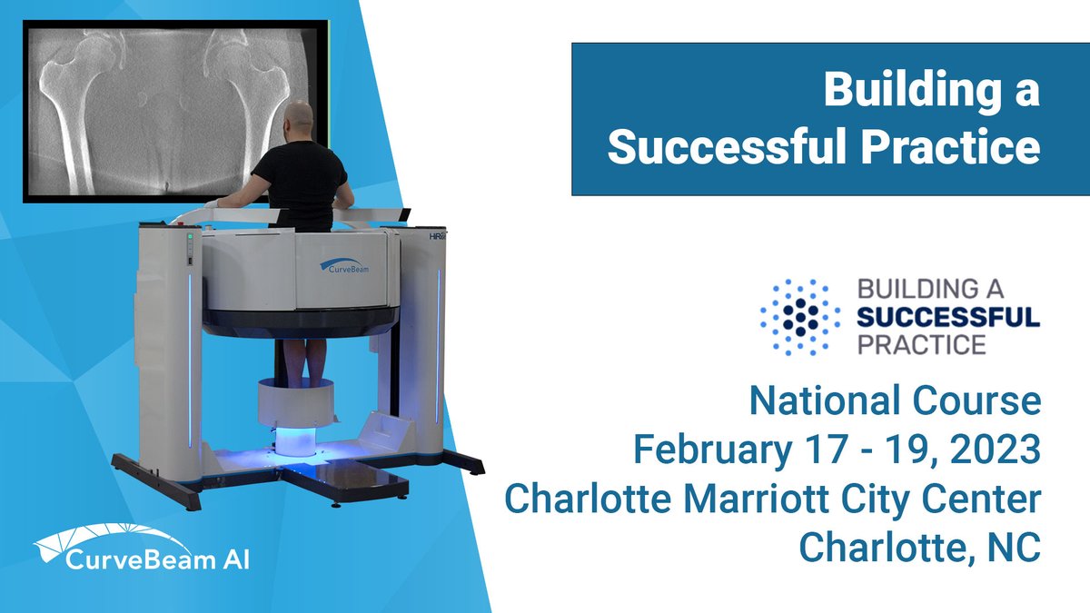 CurveBeamAI's tweet photo. CurveBeam AI is heading to Charlotte. To build a successful practice, you have to invest - in yourself, in your team, and in your tools. Marney Reid has put together a compelling roster of talks on how to invest wisely. 

#BuildingaSuccessfulPractice2023 #MedicalPractice #Success https://t.co/1Xw5Xpr6aR
