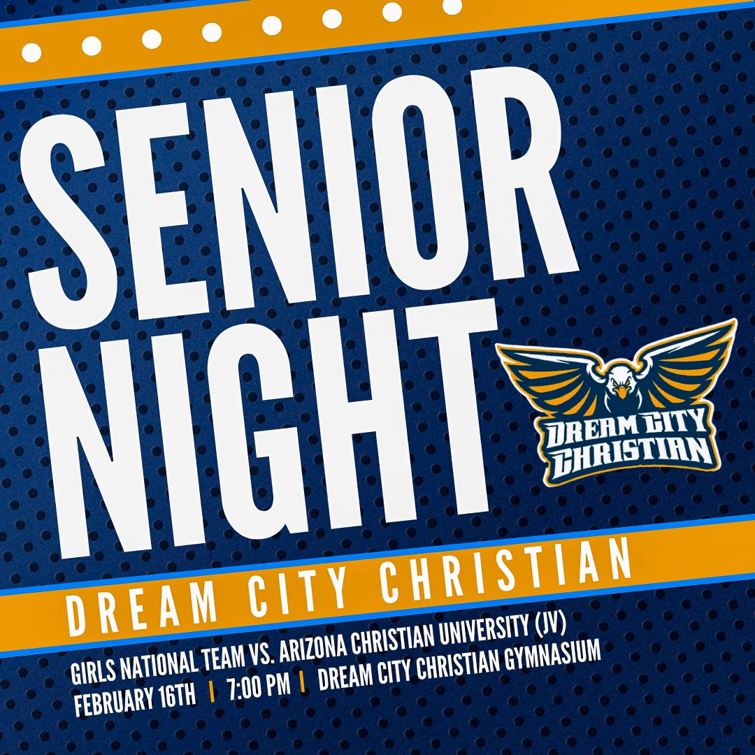 dccgirlshoops's tweet photo. Senior Night.

🗓️Thursday, February 16th
🆚 Arizona Christian University JV
📍Dream City Christian
⏱️6:30 pm (ceremony begins)
🎟️Free
🏀#ourcitydreamcity #developedhere https://t.co/wUKOu7vzrp