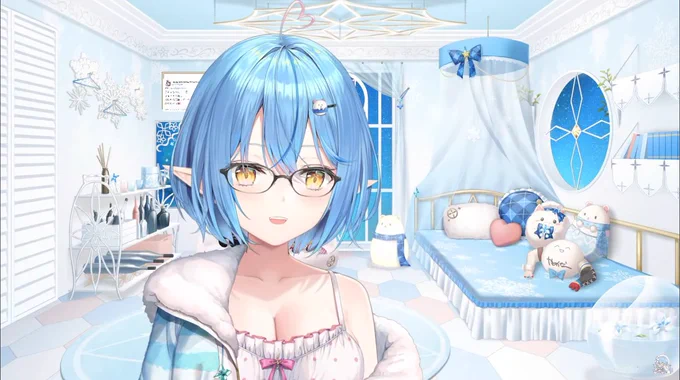 これ、あれだ!一緒にお部屋で勉強するんだけど、目線がどうしても「そちら」にいっちゃうってやつだ #雪花ラミィ新衣装 