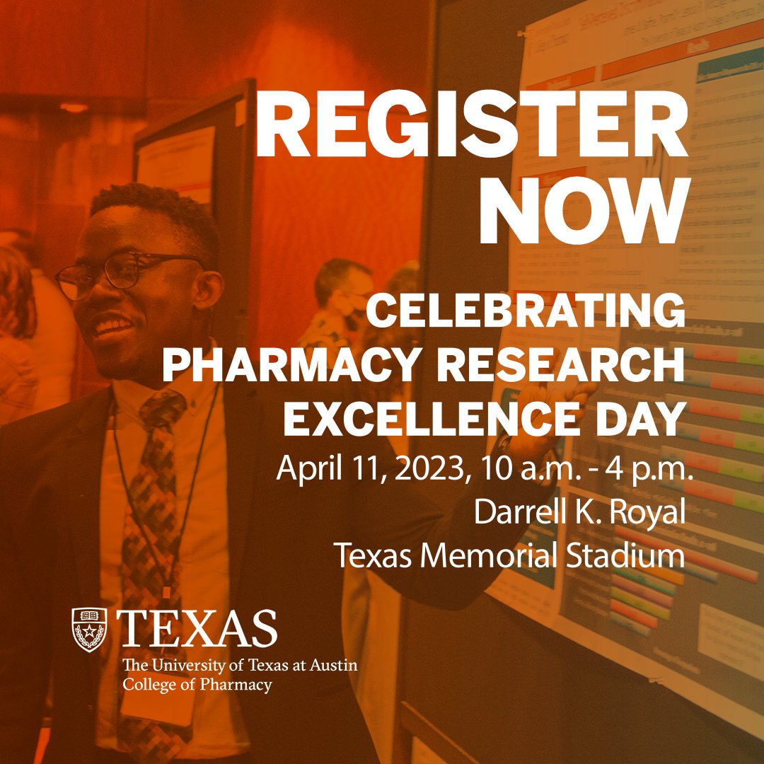 UTexasPharmacy's tweet photo. #TexasPharmacy community: Registration is now open for the 19th Annual Louis C. Littlefield Celebrating Pharmacy Research Excellence Day. The deadline for abstracts is March 10. Register or submit your abstract here: https://t.co/Q06ZZBrpDZ
#UTResearch #UTAustin #ResearchDay https://t.co/pyIgfeo8gP
