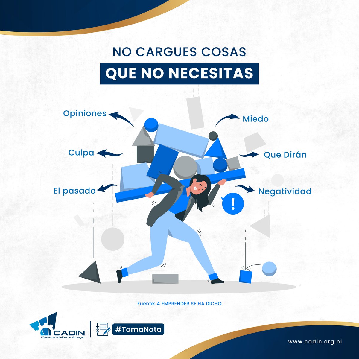 #TomaNota 
🏅La confianza en uno mismo es determinante para alcanzar las metas propuestas. Deshacerse de las cargas innecesarias te ayudará a avanzar más rápido. ¡Siempre confía en tu potencial! ✨