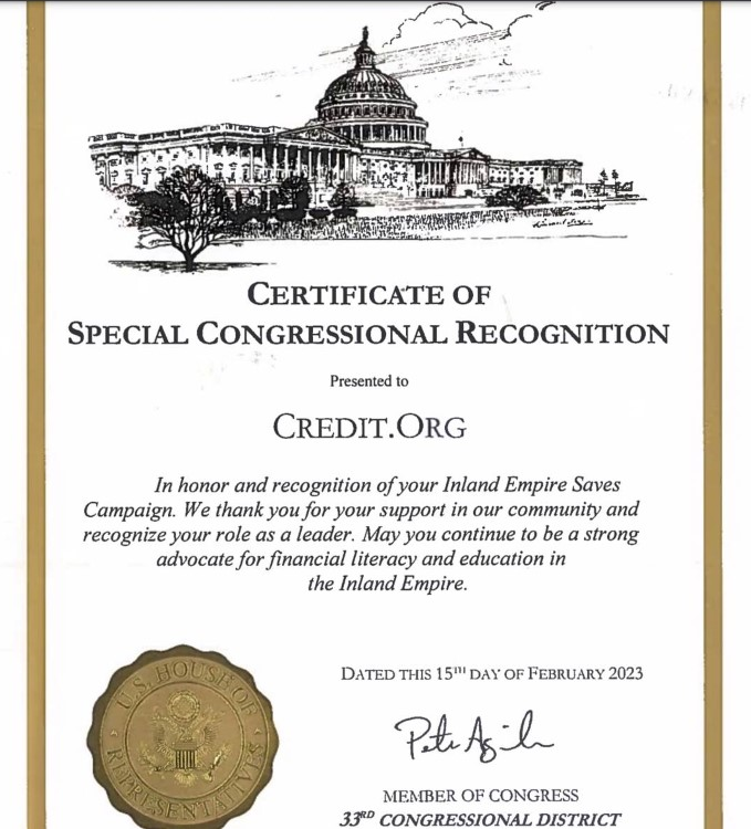 AmericaSaves's tweet photo. Congratulations to @CreditDotOrg for their Certificate of Special Congressional Recognition from Congressman @PeteAguilar's office for the Inland Empire Saves campaign! 🎉 https://t.co/esGaT4stPi