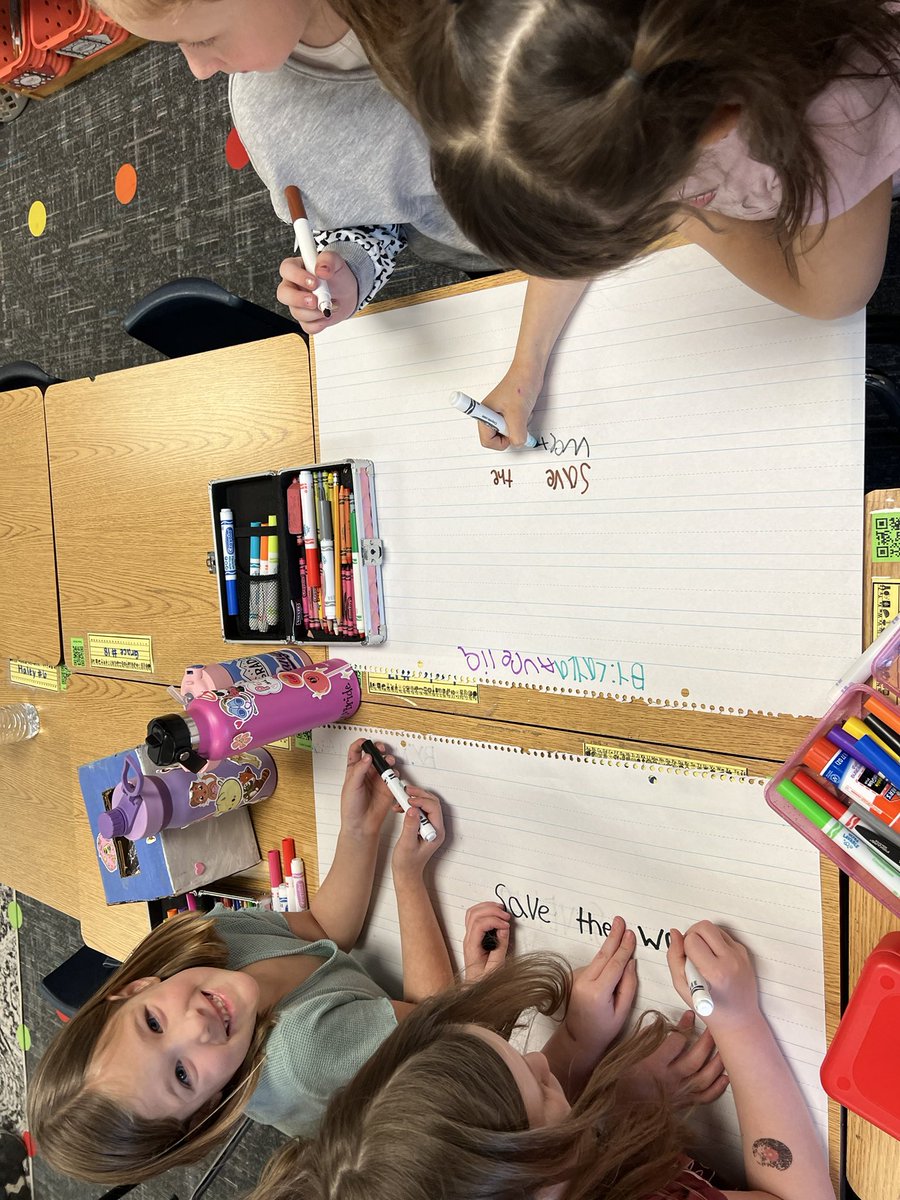 Liz_S_Castillo's tweet photo. Students worked together to create posters on how we can save water!!π§β€οΈ gotta love the team work! @OgleElem #FutureReadyMagic https://t.co/EcyYK8nvio
