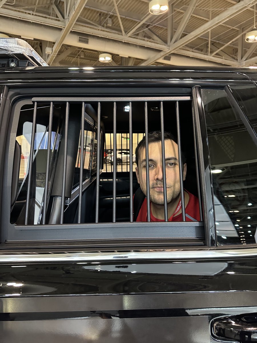 Electric_Canuck's tweet photo. Breaking news @MFrunker arrested at #torontoautoshow https://t.co/ign9uu7QYC