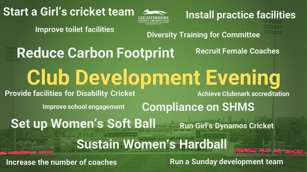 leicscricketfdn's tweet photo. โ๏ธWe asked Clubs from around Leicestershire and Rutland to give us their pledges for 2023 at our Club Development Evening.
Here is a flavour of some of the pledges ๐ค
#foxesfamily | #CountyTogether | #runningfoxes https://t.co/ktx55LGaAl