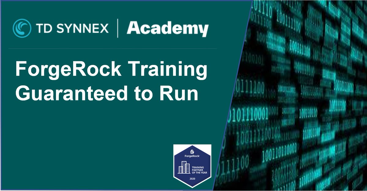 #ForgeRock Directory Services: Deep Dive training February 27-March 3 is guaranteed to run.  Register now at:
academy.tdsynnex.com/uk/training/co…

#LearnToSucceed
<a href="/ForgeRock/">ForgeRock (Now Ping Identity)</a>