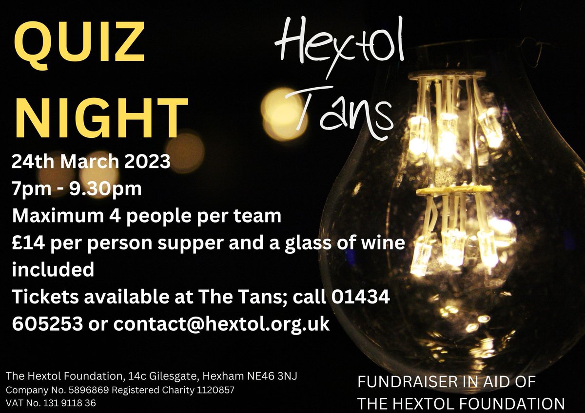 Come &amp; join us for our quiz night, supper included!