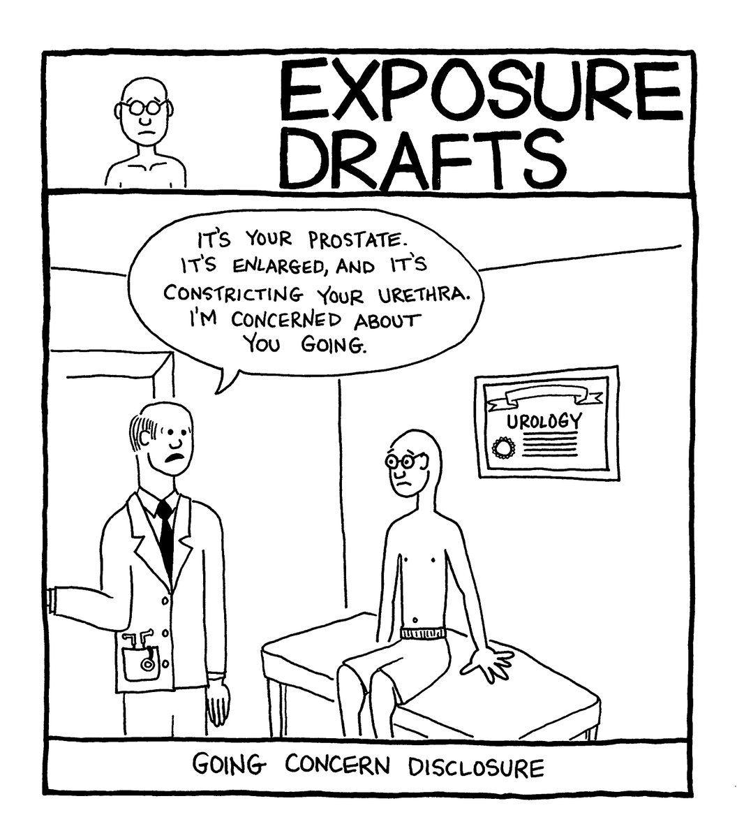 Busy season: the prostate exam of the accounting profession. 

If you're not overwhelmed, check out my podcast with @cnewquist called @ohmyfraud. It's really good and you can get #CPE credit through @earmarkcpe.

#ExposureDrafts #AccountingCartoon #accounting #cartoon #CPA