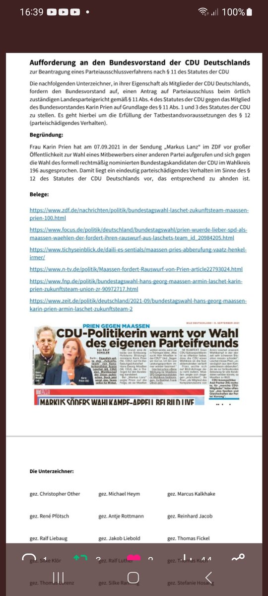 Der CDU-Kreisverband Hildburghausen fordert ein Parteiausschlussverfahren  der stellvertretenden CDU Vorsitzenden Karin Prien.

#Maassen