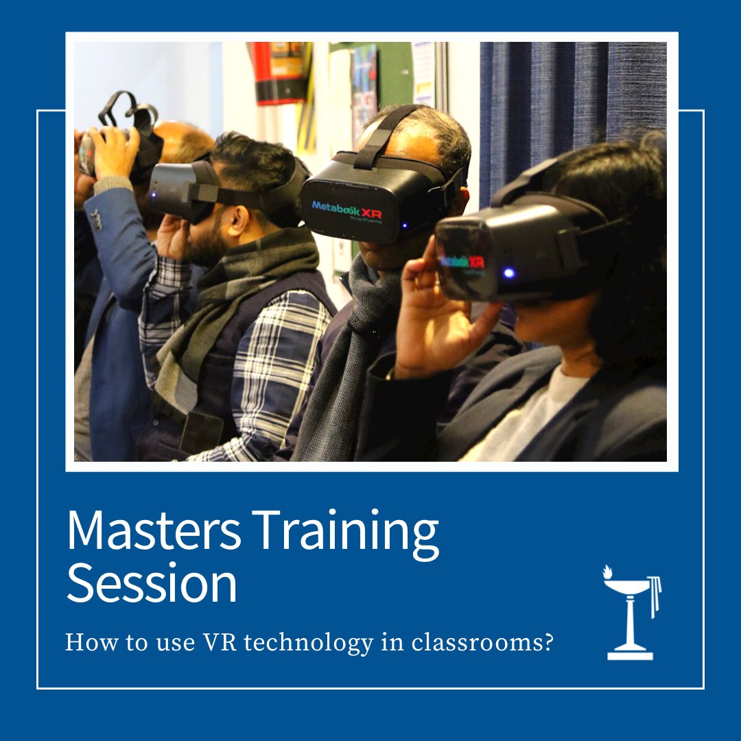 The_Doon_School's tweet image. A training session was organised for The Doon School Masters on &apos;How to use VR technology in classrooms?&apos;. The session was led by experts from MetabookXR, an EdTech company that specializes in VR technology in education. 
#TheDoonSchool #VRIntegration #MastersTraining