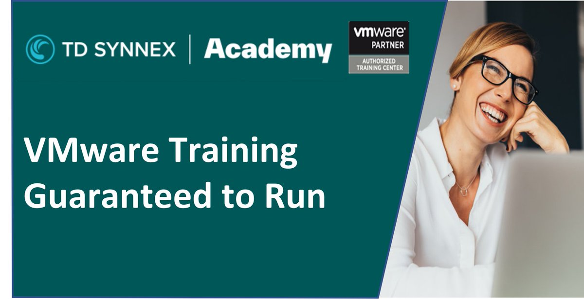 #VMware Horizon 8: Deploy and Manage training March 6-10 is guaranteed to Run.  Register now at academy.tdsynnex.com/uk/training/co…

#LearntoSucceed
<a href="/VMwareEducation/">VMware Learning</a>
<a href="/VMware_Partners/">VMware Partner Connect</a>
<a href="/MyVMUG/">VMware User Group</a>