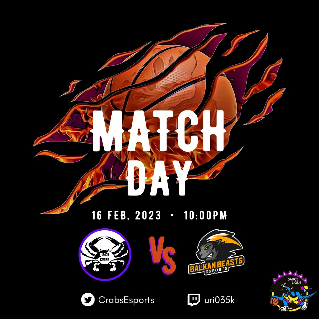 CrabsEsports's tweet photo. 🦀 - #gocrabs
🏆 - @SauceLigue | Preliminary Round

🆚 @BalkanBeasts 
Today at 22:00 CET 🇪🇺

📺 - https://t.co/ztwQLiQ9gh https://t.co/H9V3JoHvBL