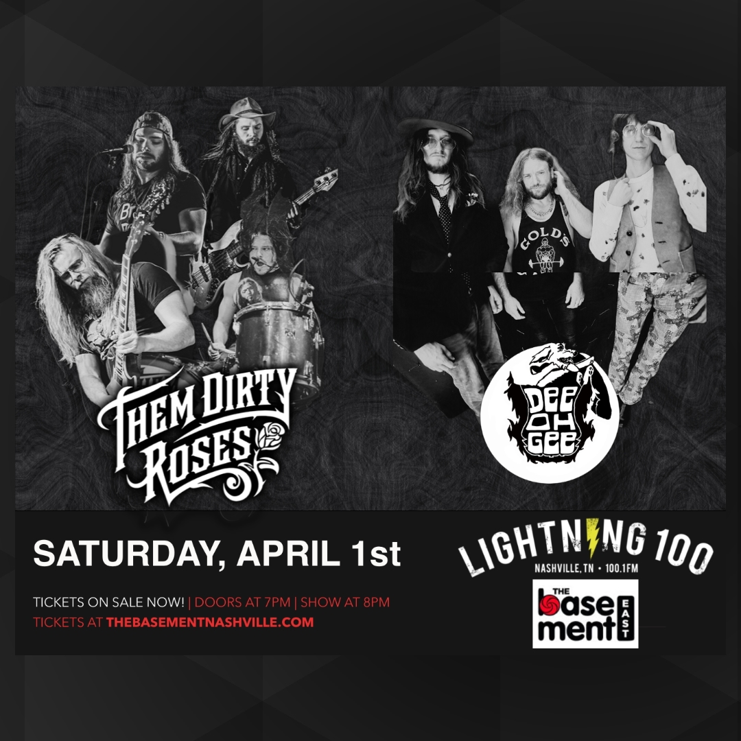 Don't miss out on this party in #Nashville!  We're at 
<a href="/BasementEast/">The Basement East</a> for a co-headliner w/ 
<a href="/Dee_Oh_Gee_/">DeeOhGee</a> on SATURDAY, APRIL 1st!  Presented by @lightning100 ⚡ 🥀  #eastnashville #TDR

Get your tickets here while you can, these will go fast: bit.ly/TDRDOG  🥀 🎫