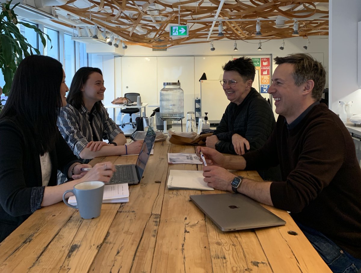 One of the best things about working @HubOttawa is being surrounded by amazing neighbours! We had a great time meeting @cmckenney @NSaravanamuttoo @City_SHAPES this morning to chat about our shared goals around transparency in policy-making. Looking forward to more conversations!