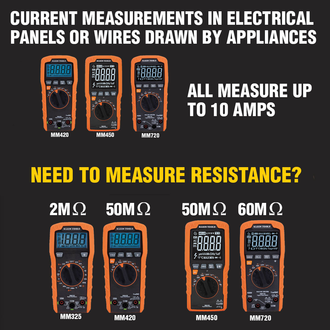Klein1857's tweet photo. Which Klein Tools multimeter is right for you?🤔
Swipe to see the different features and uses of our newest range of meters, so that you can figure out which meter is best suited to the work that you do ⚡️
#kleintools #multimeters #testing https://t.co/PFEVS0vuyx