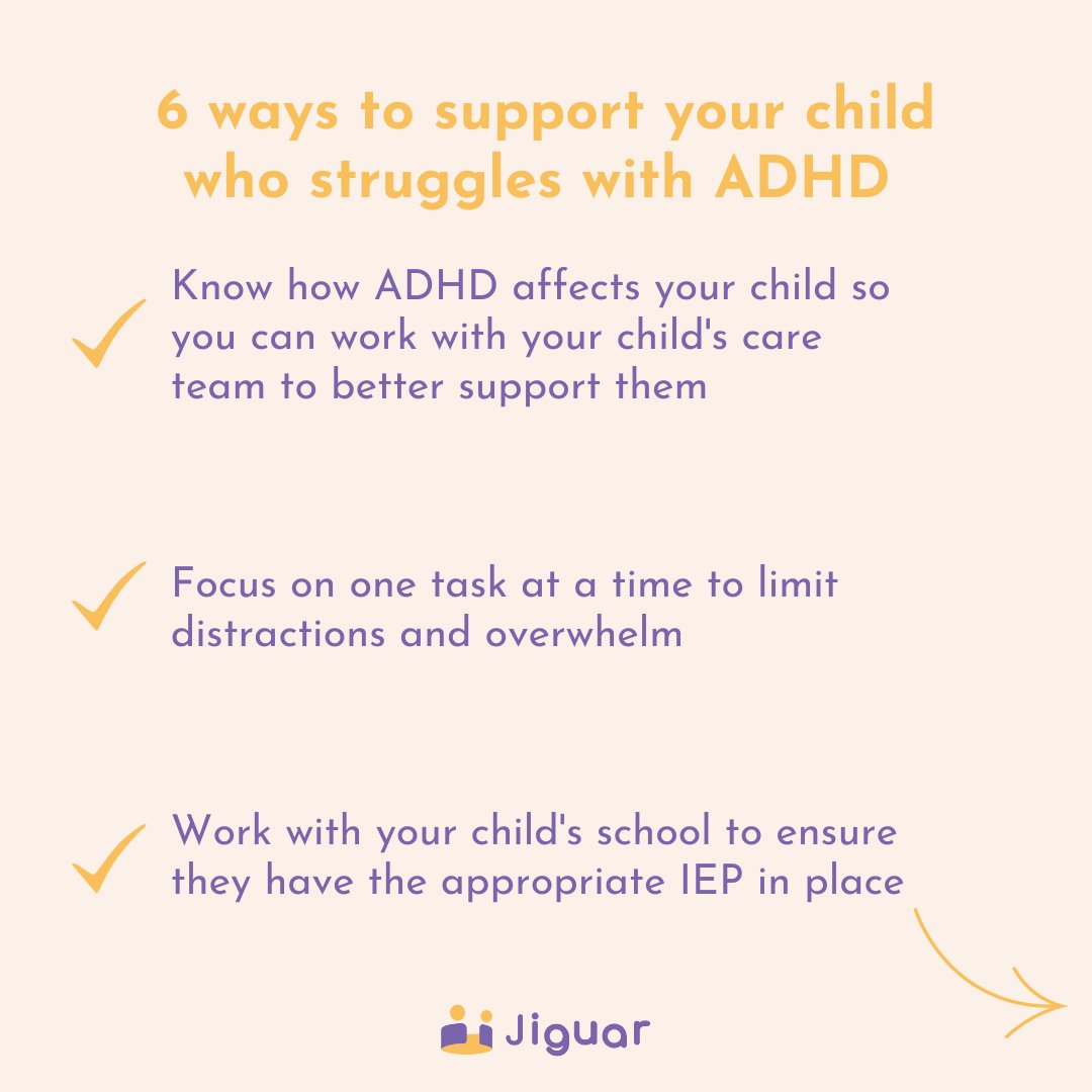JiguarInc's tweet photo. If your child has been diagnosed with ADHD here are some things you can do to help support your child’s development⁠
⁠
Leave us a comment and let us know what has helped you help your child the most!⁠

https://t.co/kISwxaib5U https://t.co/CX2XsRhgmv