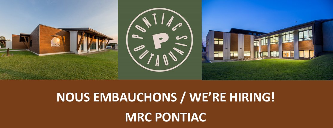 MRCPONTIAC's tweet photo. 📝 Nous recrutons pour plusieurs postes à la MRC Pontiac 🏤 Visitez notre site web pour plus de détails : https://t.co/Y8m1mSzSmr
•
📝 We're hiring for several positions at the MRC Pontiac 🏤 Visit our website for more details : https://t.co/8hd5Qj1zTh https://t.co/5P5aRF7N72